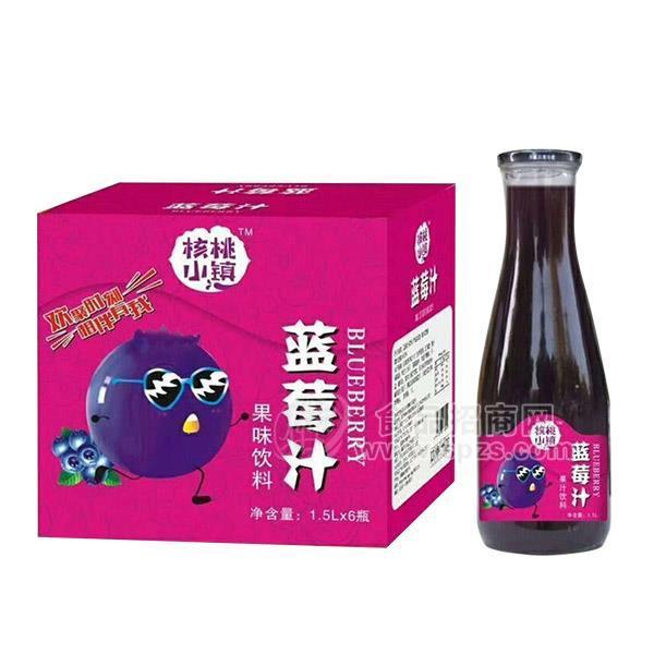 ·核桃小镇蓝莓汁果味饮料1.5Lx6瓶 