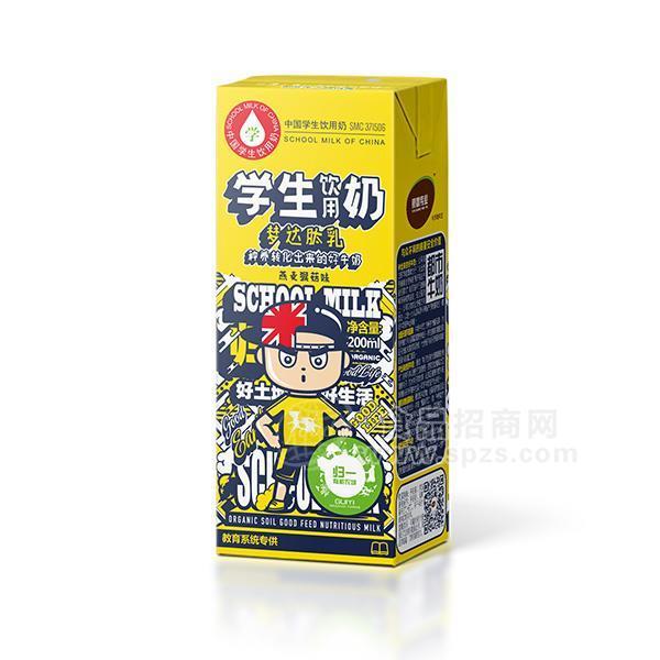 ·学生饮用奶 牛奶燕麦猴菇味200ml 