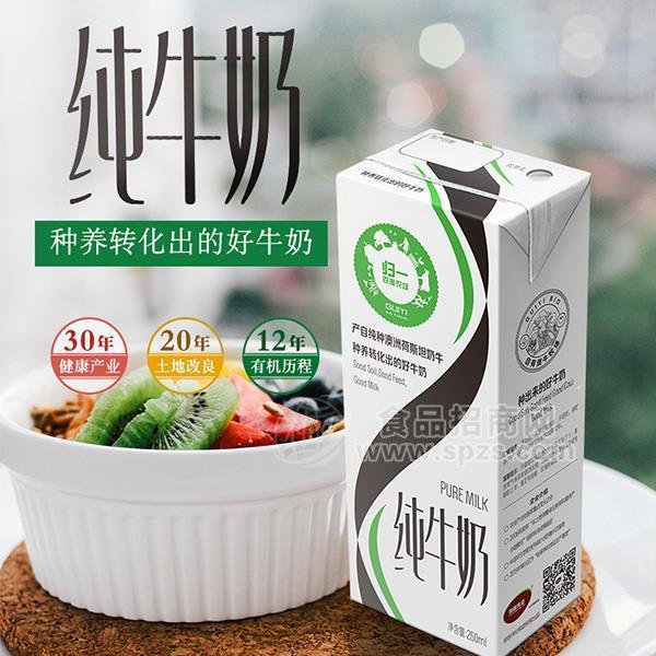 ·归一纯牛奶250ml 