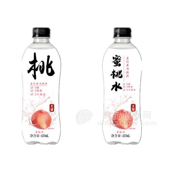 蜜桃水無(wú)味蜜桃味蘇打果味飲料480ml