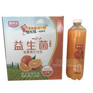 醇果滋益生菌香橙发酵果汁饮料1.25Lx6瓶