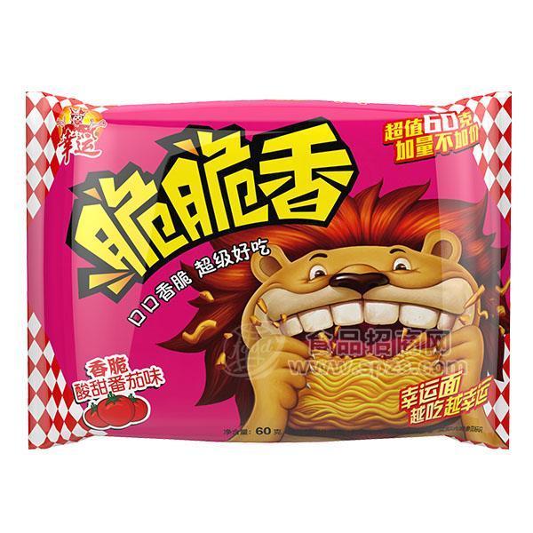 幸运 脆脆香干吃面酸甜番茄味60g 方便面 学生零食 网红零食