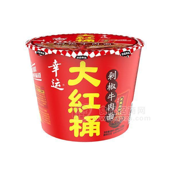 幸运 大红桶剁椒牛肉面126g