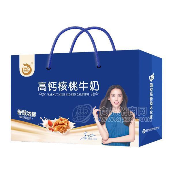 澳利龍高鈣核桃牛奶奶苗包禮盒手提袋復(fù)合植物蛋白飲料