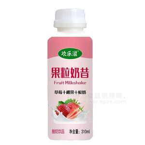 歡樂(lè)滋果粒奶昔草莓+椰果+酸奶飲品 310ml