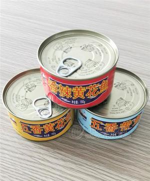 錦泉150g零添加無(wú)防腐劑方便即食健康美味oem代加工香辣黃花魚(yú)罐頭