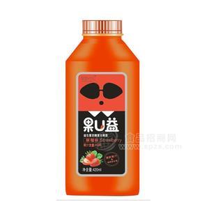 聚果時光果U益草莓味益生菌發(fā)酵復合果昔飲品420ml