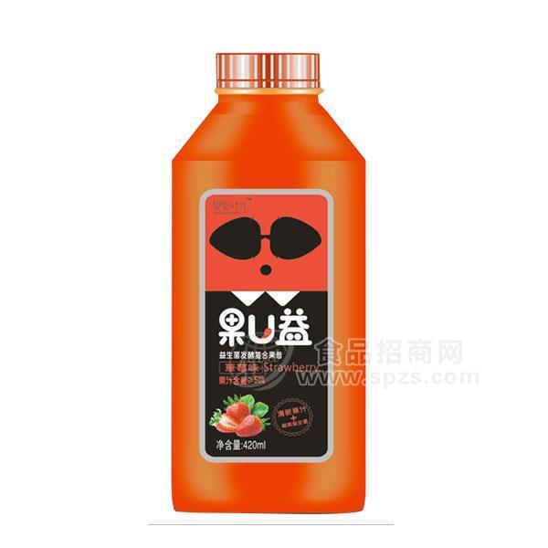 聚果時(shí)光果U益草莓味益生菌發(fā)酵復(fù)合果昔飲品420ml