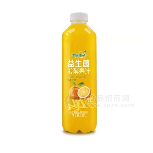 ·果园王子鲜橙味益生菌发酵复合果汁饮料1.25L 