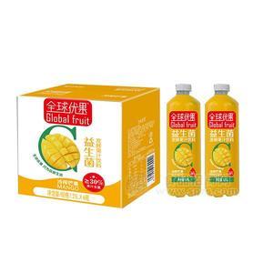 全球優(yōu)果冷榨芒果益生菌發(fā)酵果汁飲料1.25Lx6瓶