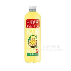 全球優(yōu)果冷榨百香果益生菌發(fā)酵果汁飲料1.25L