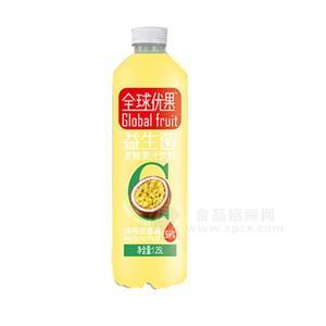 全球優(yōu)果冷榨百香果益生菌發(fā)酵果汁飲料1.25L