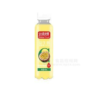 全球優(yōu)果冷榨百香果益生菌發(fā)酵果汁飲料450ml