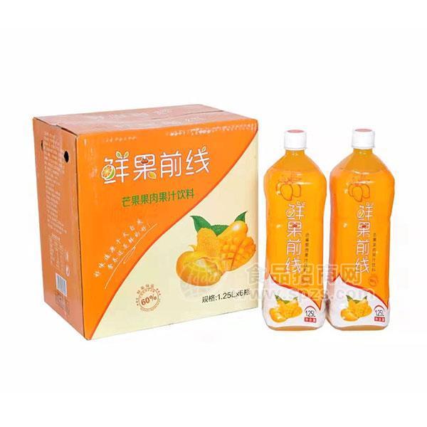 ·鲜果前线芒果果肉果汁饮料招商1.25Lx6瓶 
