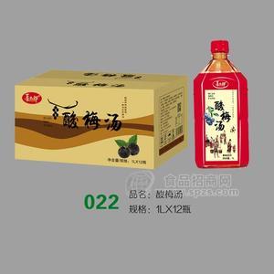 喜太郎酸梅湯果味飲料1Lx12瓶