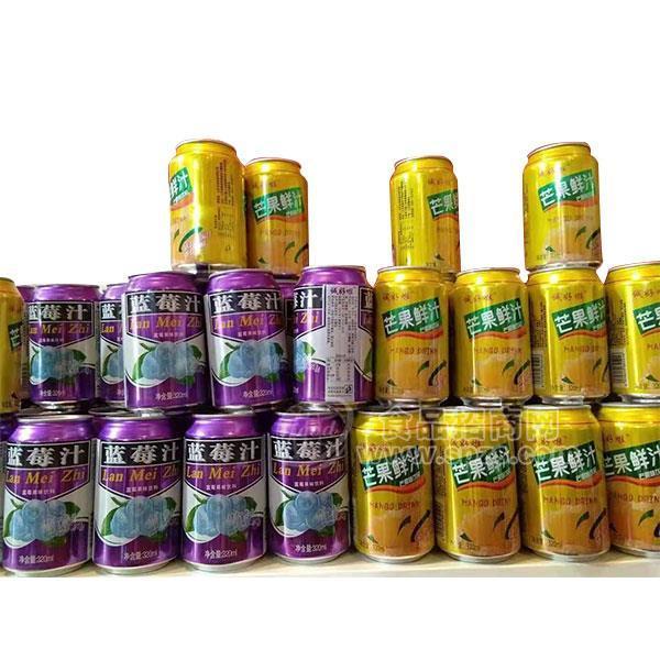 ·芒果鲜汁蓝莓汁组合果汁饮料 