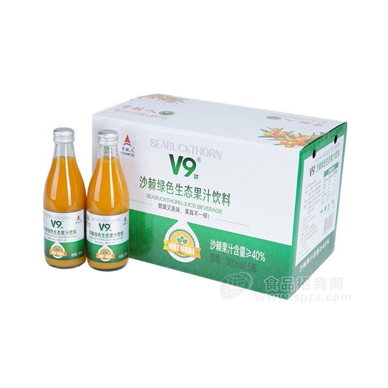 ·内蒙古宇航人 V9沙棘绿色生态果汁饮料-300ml*15瓶/箱 招商 