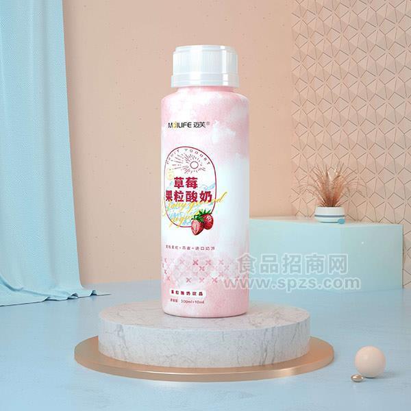 邁芙草莓果粒酸奶飲品310ml