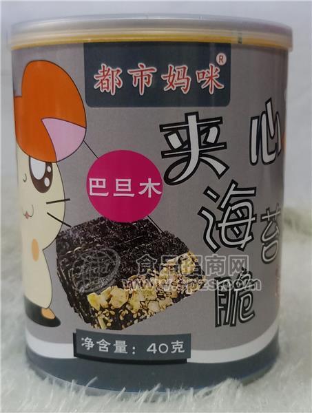 都市妈咪儿童休闲零食巴旦木夹心海苔脆
