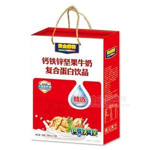 黃金搭檔  鈣鐵鋅堅(jiān)果牛奶  復(fù)合蛋白飲品250mlx12盒