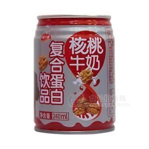 溢汁園 核桃牛奶復(fù)合蛋白飲品罐裝240ml