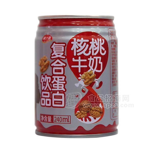 溢汁園 核桃牛奶復(fù)合蛋白飲品罐裝240ml