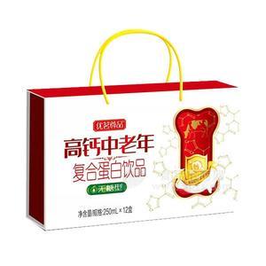 優(yōu)茗尊品 高鈣中老年無(wú)糖型復(fù)合蛋白飲品禮盒250mlx12盒