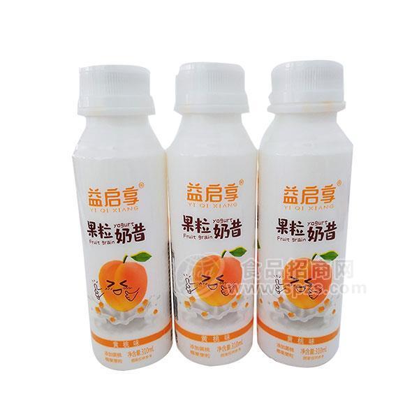 益啟享黃桃味果粒奶昔酸奶飲品310ml 乳飲料