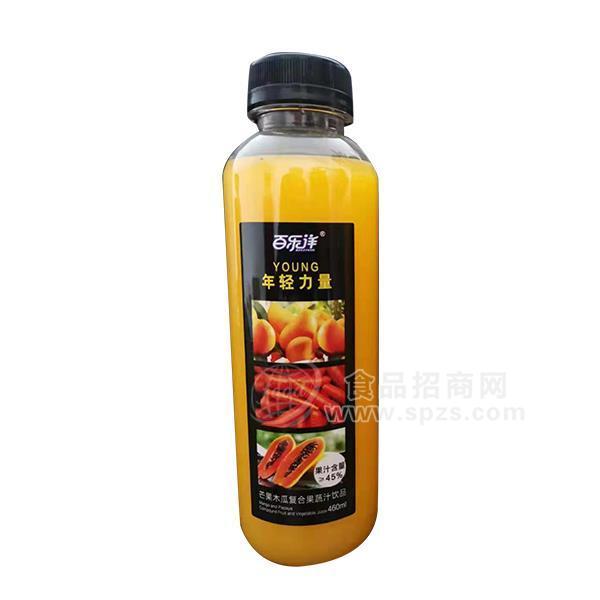 百乐洋  芒果木瓜复合果蔬汁饮品 果汁饮料 460ml