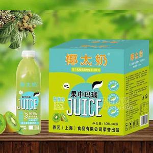 椰太奶 果中玛瑙猕猴桃复合乳酸菌果汁饮料1.08Lx6瓶