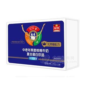 皇晁中老年燕麥核桃牛奶復(fù)合蛋白飲品250mlx12盒