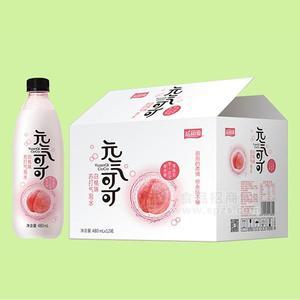 益和源元氣可可白桃味蘇打氣泡水飲料480mlx12瓶