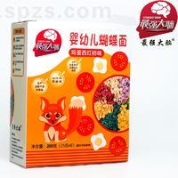 儿童辅食婴幼儿蝴蝶面 鸡蛋西红柿味200g*24盒/箱