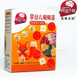 儿童辅食婴幼儿蝴蝶面 鸡蛋西红柿味200g*24盒/箱