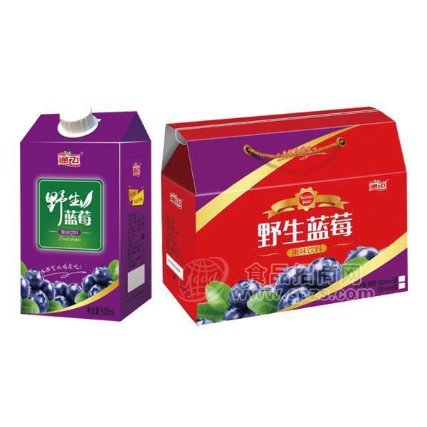 通飞 野生蓝莓礼盒 果汁饮料 蓝莓味屋顶包500mlx6盒