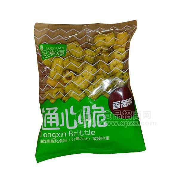 旭紫源 通心脆 香蔥味膨化食品 休閑食品招商 散裝稱重