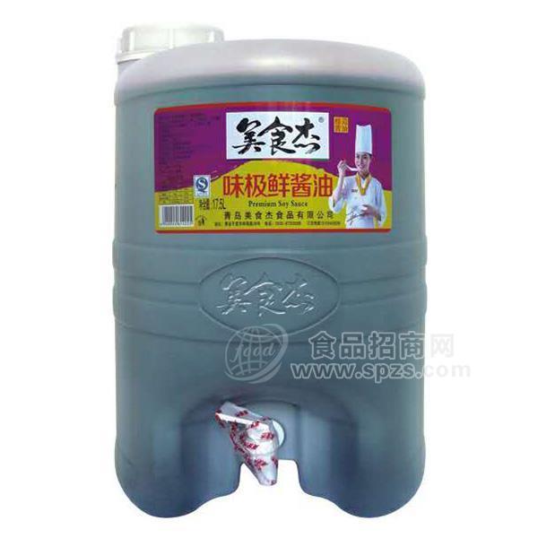 美食杰味极鲜酱油厂家直销招商代理17.5L