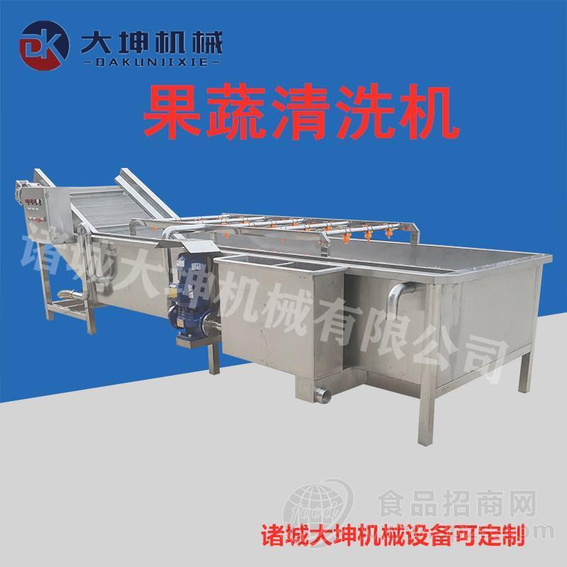 大坤定做全自动气泡喷淋清洗机菠菜清洗设备韭菜清洗流水线