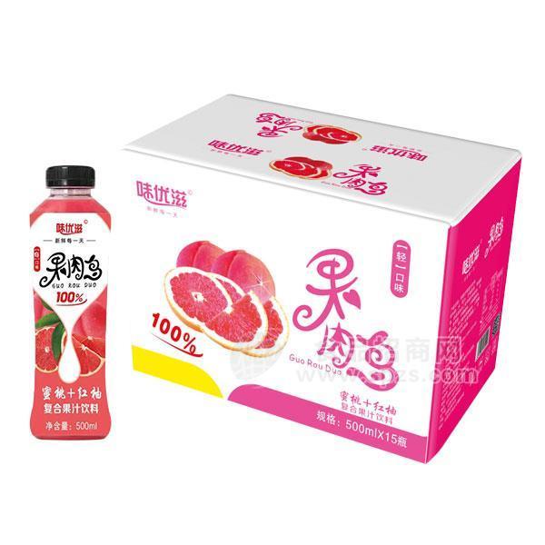 味優(yōu)滋  果肉多 蜜桃+紅柚復合果汁飲料 500mlx15瓶