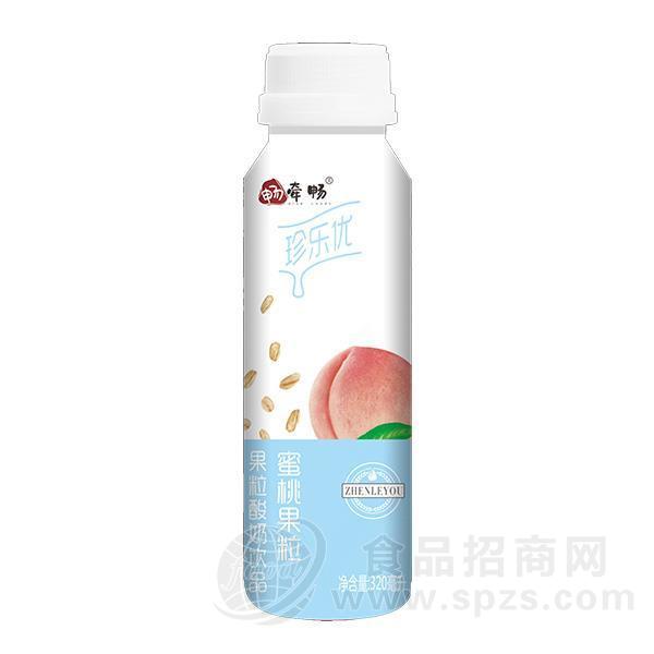 牵畅珍摇  珍乐优蜜桃黄桃果粒酸奶奶昔饮品320ml