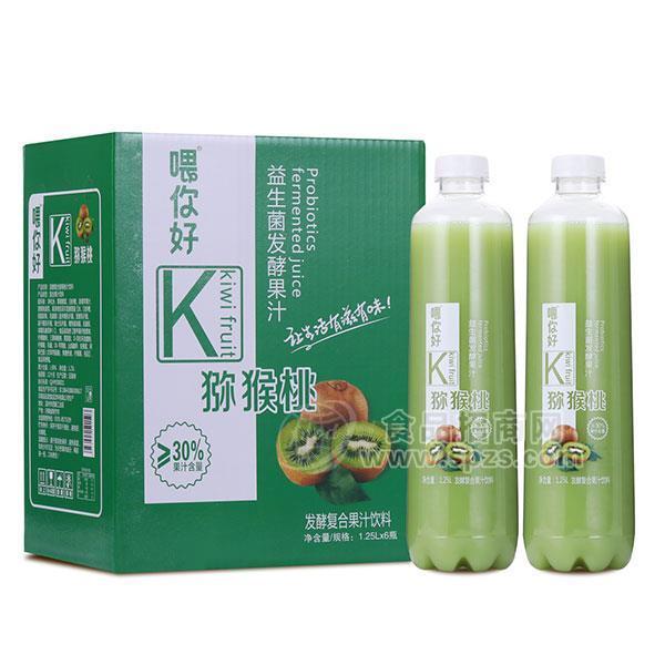 益生菌发酵果汁 猕猴桃味果汁饮料 招商1.25Lx6瓶