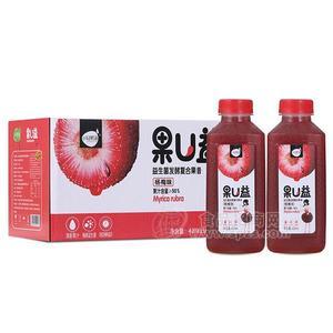 果U益楊梅味 益生菌發(fā)酵復(fù)合果昔 果汁飲料 招商420mlx15瓶