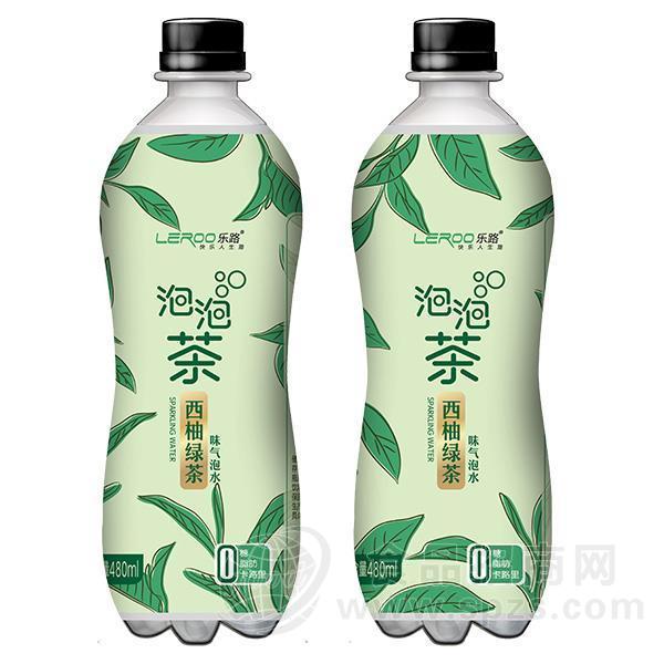 乐路 泡泡茶 西柚绿茶味气泡水480ml