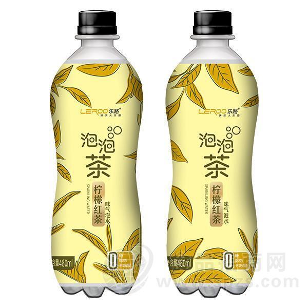 乐路 泡泡茶 柠檬红茶味气泡水480ml