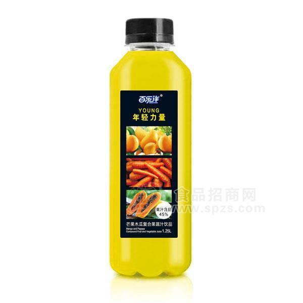 百乐洋 芒果木瓜复合果蔬汁饮品 果汁饮料1.25L 