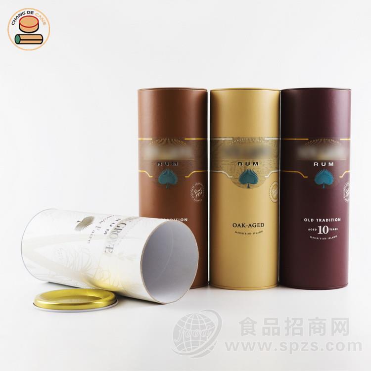 昌德制罐直销圆形红酒包装纸罐