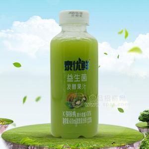泰优鲜 益生菌发酵果汁饮料 猕猴桃发酵复合果汁饮料招商410ml