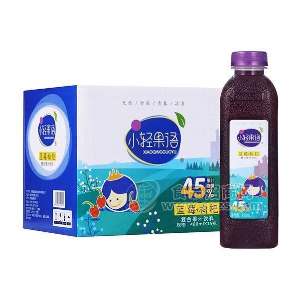 小轻果语 蓝莓+枸杞复合果汁饮料488mlx15瓶