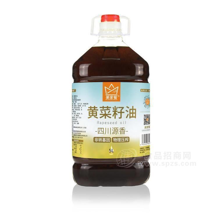 美家餐濃香菜籽油5L大桶約10斤裝四川風味食用油品牌直供