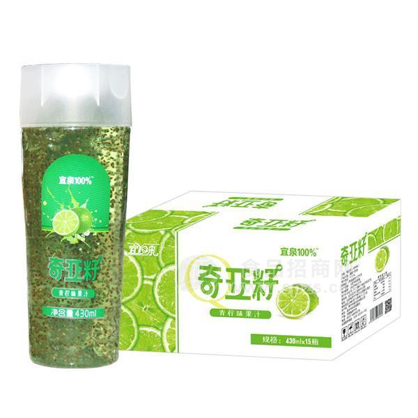·宜泉 果味饮料招商 奇亚籽青柠味果汁饮料 430mlx15瓶 